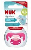 NUK (НУК) соска-пустышка силиконовая ортодонтическая Signature 18-36 месяцев с контейнером сердечки, MAPA GmbH