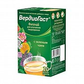 Фиточай Вердиогаст для улучшения пищеварения с зеленым чаем, фильтр-пакеты 1,5г, 20 шт БАД, Красногорсклексредства