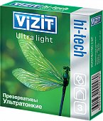 Vizit (Визит) презервативы Hi-Tech Ultra Light ультратонкие 3шт, Richter Rubber