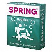 Spring (Спринг) презервативы Bubbles с пупырышками, 3 шт, Донгтай БиоМед Индастриал Ко. Лтд